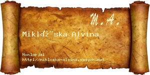 Miklóska Alvina névjegykártya